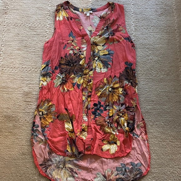 Spense Tops - Spense Pink Floral Sleeveless Top